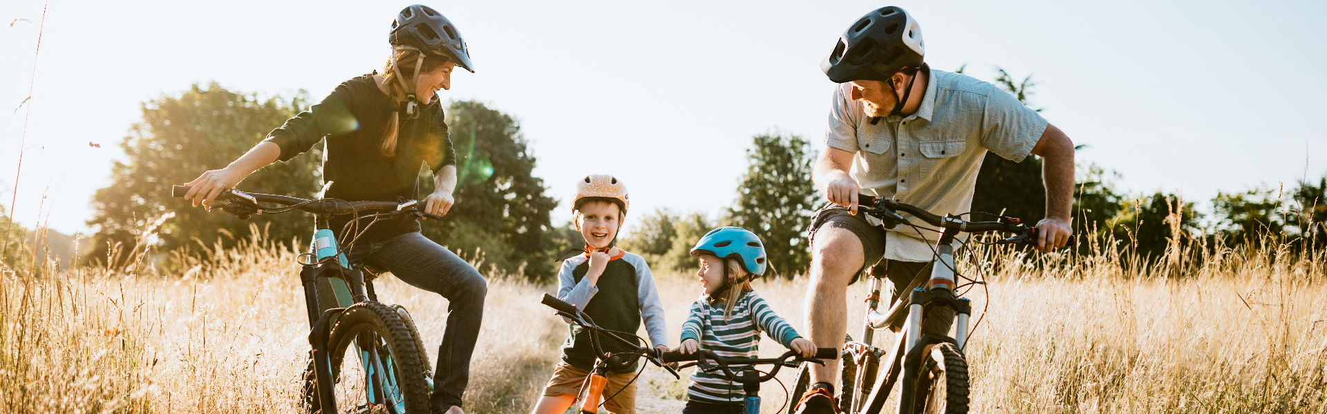 Image showing a family cycling